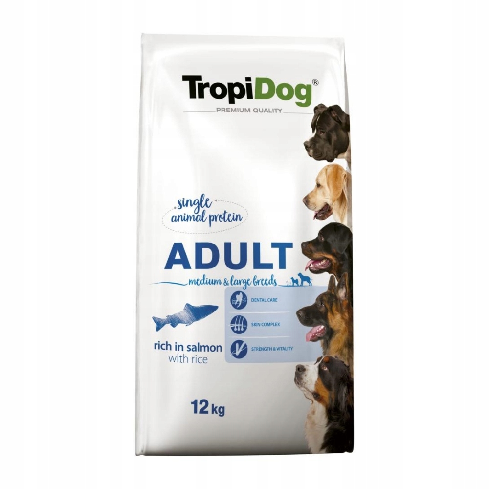 TropiDog Premium Adult Rich in Salmon Łosoś z ryżem12 kg