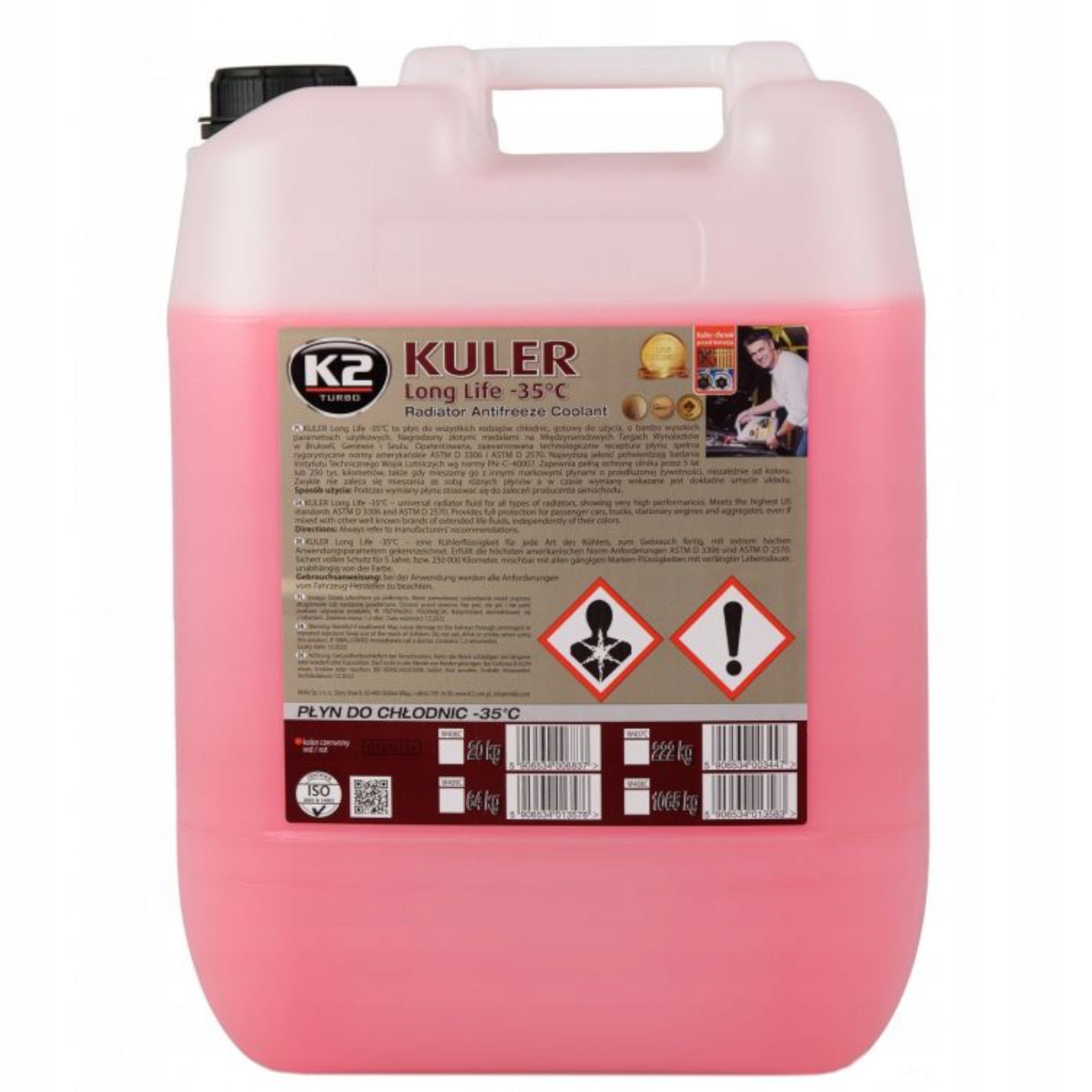 Płyn do chłodnic K2 Kuler -35°C czerwony 20L