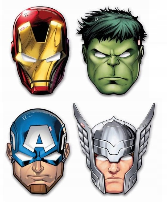 

Maski Urodzinowe Marvel Avengers 6 sztuk