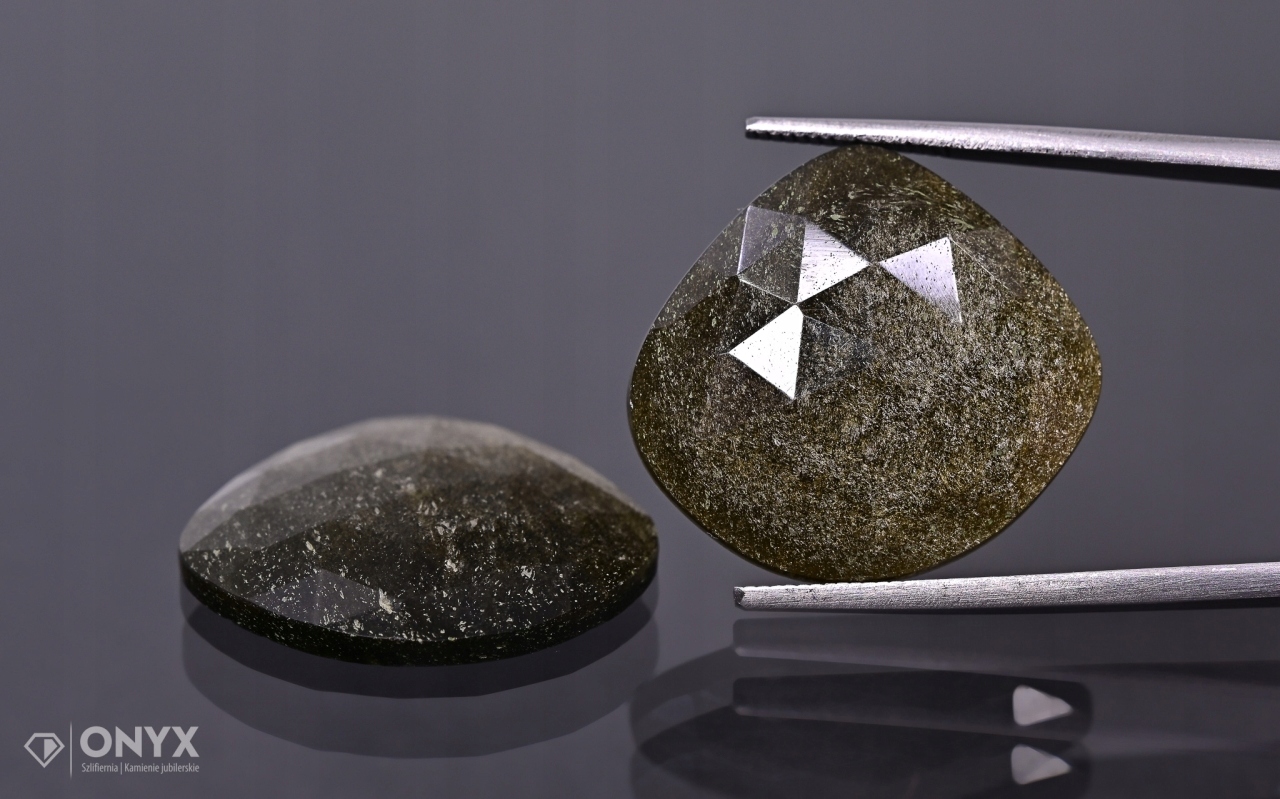 Obsidián zlatá fasetovaná rozeta Para nepravidelná