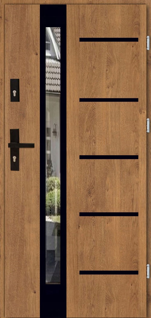 POLSKIE DRZWI ZEWNĘTRZNE INOX4ZD5 BLACK 55MM 100CM Kod producenta INOX 4ZD5 BLACK 55MM 100CM