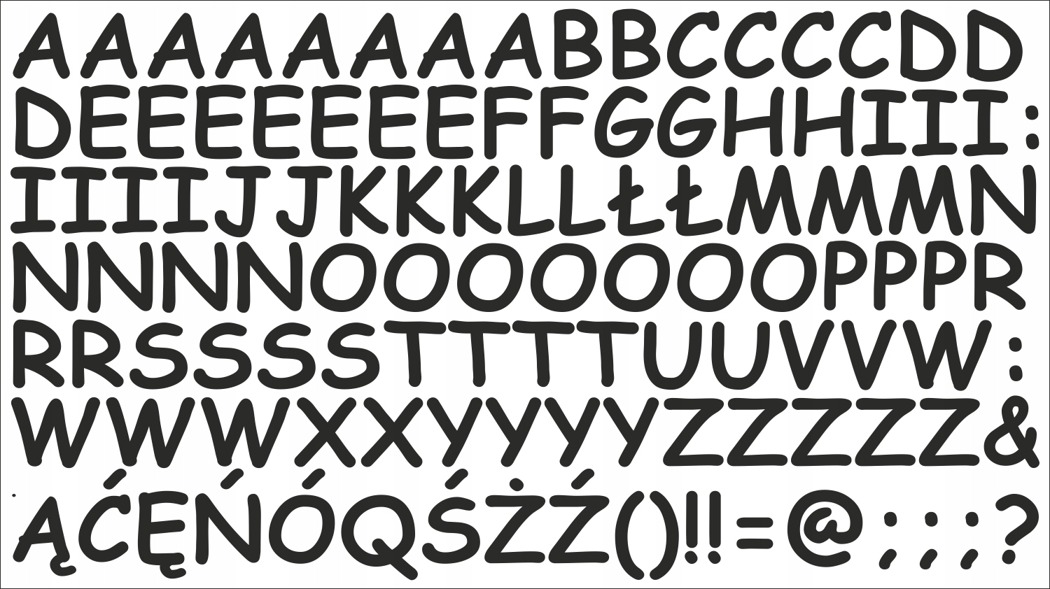 Arkusz wodoodporne naklejki nalepki LITERY literki samoprzylepne 2 cm