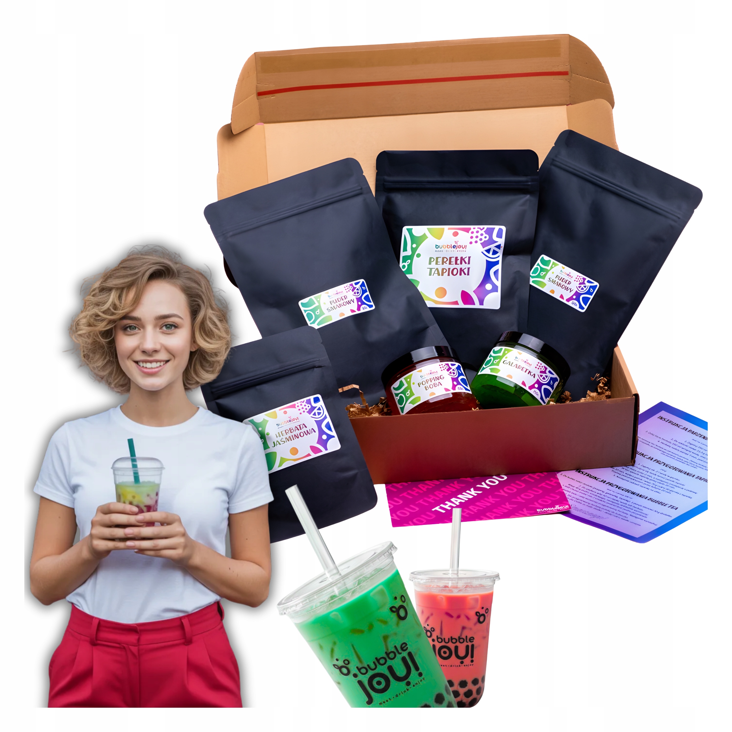 Zestaw Bubble Tea Diy Box Milk Herbata Mleczna Kulki Napój BubbleJoy Box