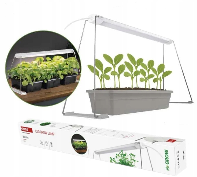 Led Grow pěstební lampa na sazenice 15 W, časovač, bílá