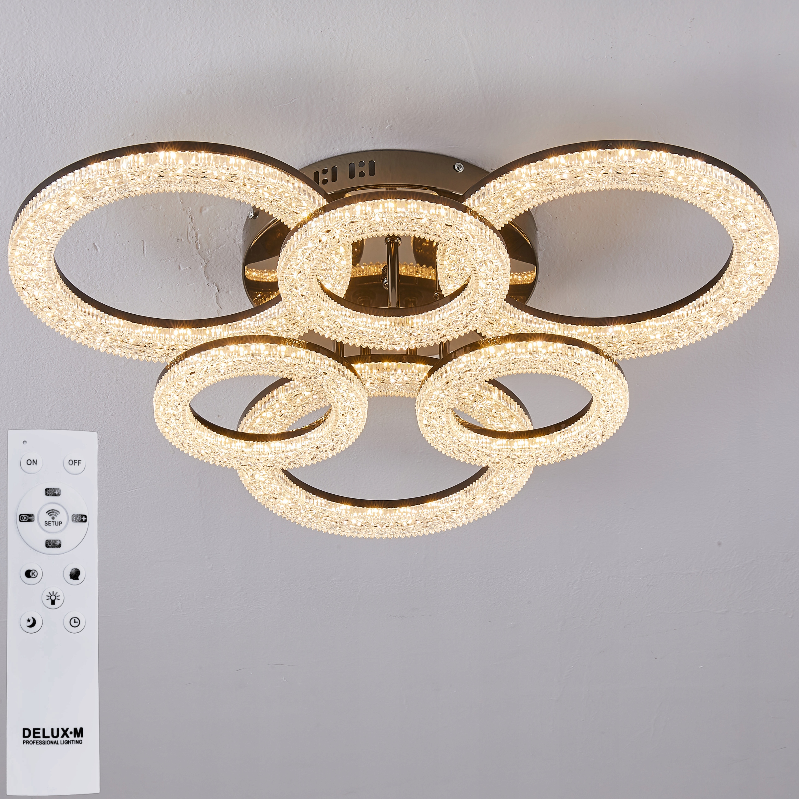 Lampa Sufitowa Kryształowa glamour wisząca Żyrandol Plafon Led Pilot 93W