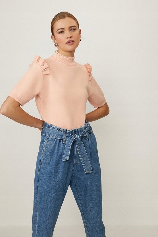 Zimní Dámský Svetr 0A1G4_A* Coast Růžový S Cvočky, Velikost M