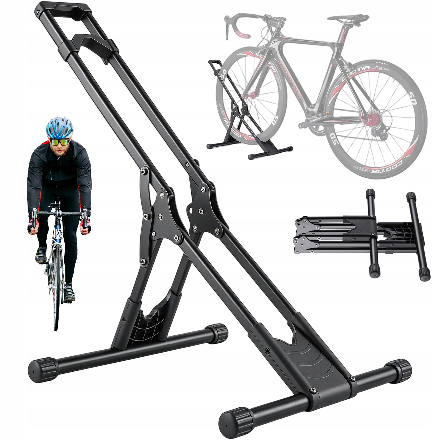 Stojak Rowerowy Insert U-kształt Carbon Stal Mtb Szosowy Czarny