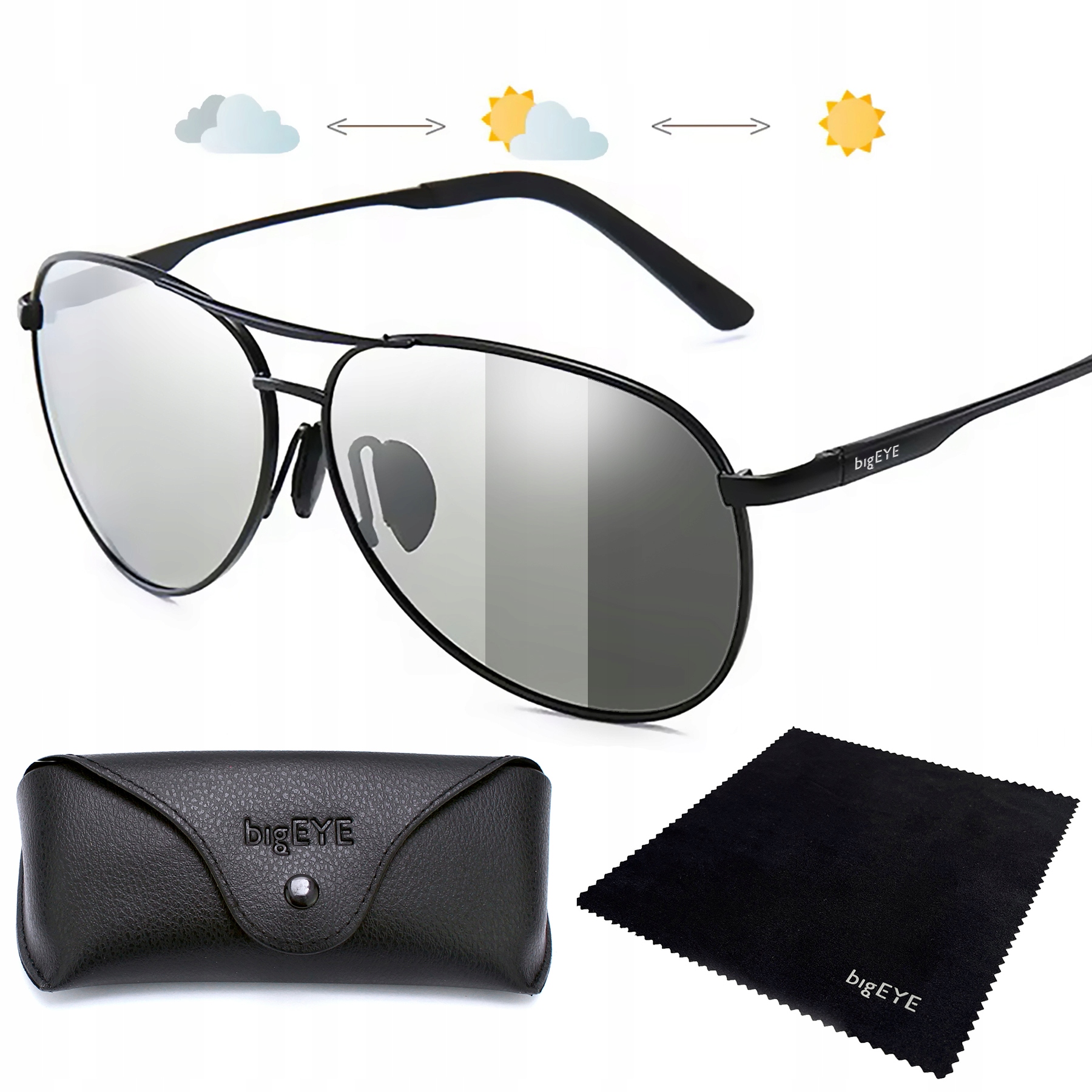 Fotochromatické Polarizační Brýle Pilotky Pro Řidiče, Uv Filtr Aviatory