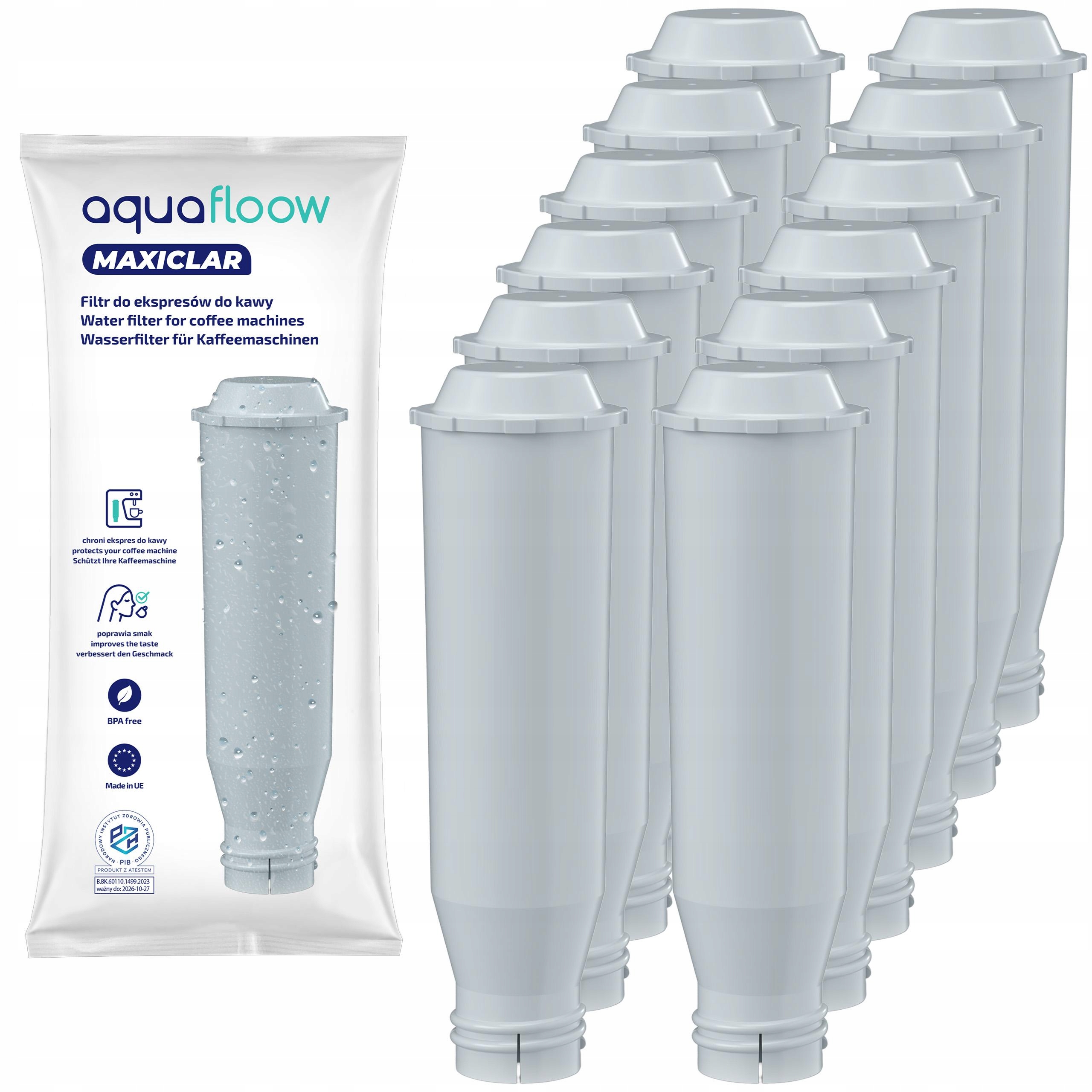 Filtr do wody AquaFloow Maxiclar zamiennik do ekspresu Krups Nivona 12 szt