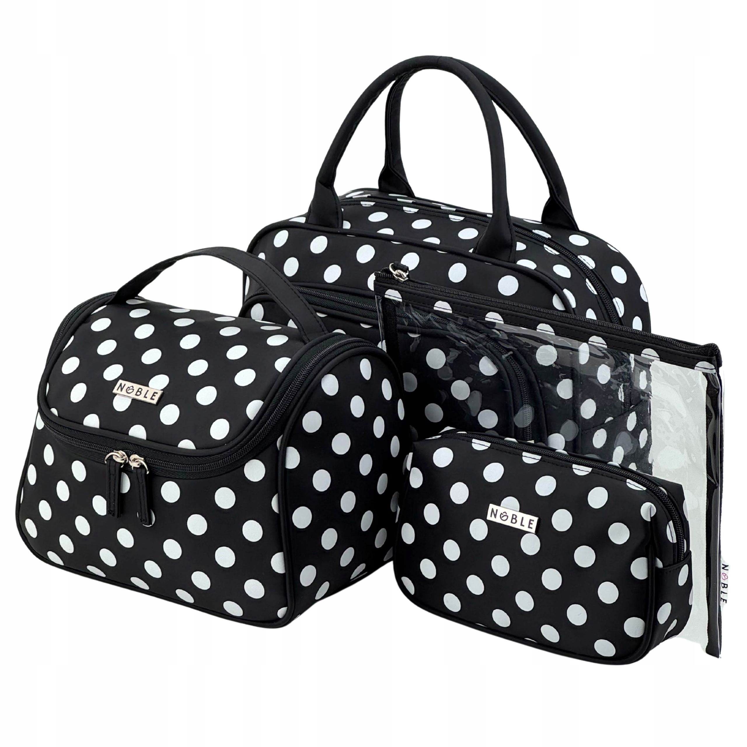 Kosmetyczka damska kuferek organizer na kosmetyki zestaw 4 sztuki Noble