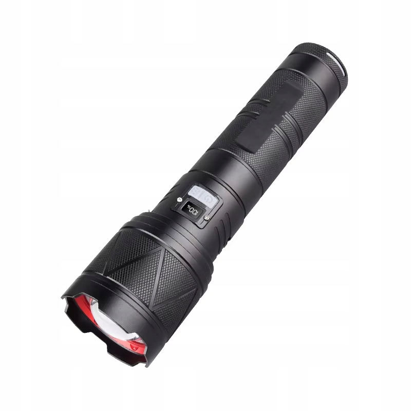 Gigant Wielka Latarka Led Biały Czerwony Laser Dalekosiężna PowerBank 2100m