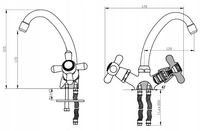 BATERIA UMYWALKOWA DWUUCHWYTOWA RETRO CHROM DIAMOND Kod producenta RET-U-ST.