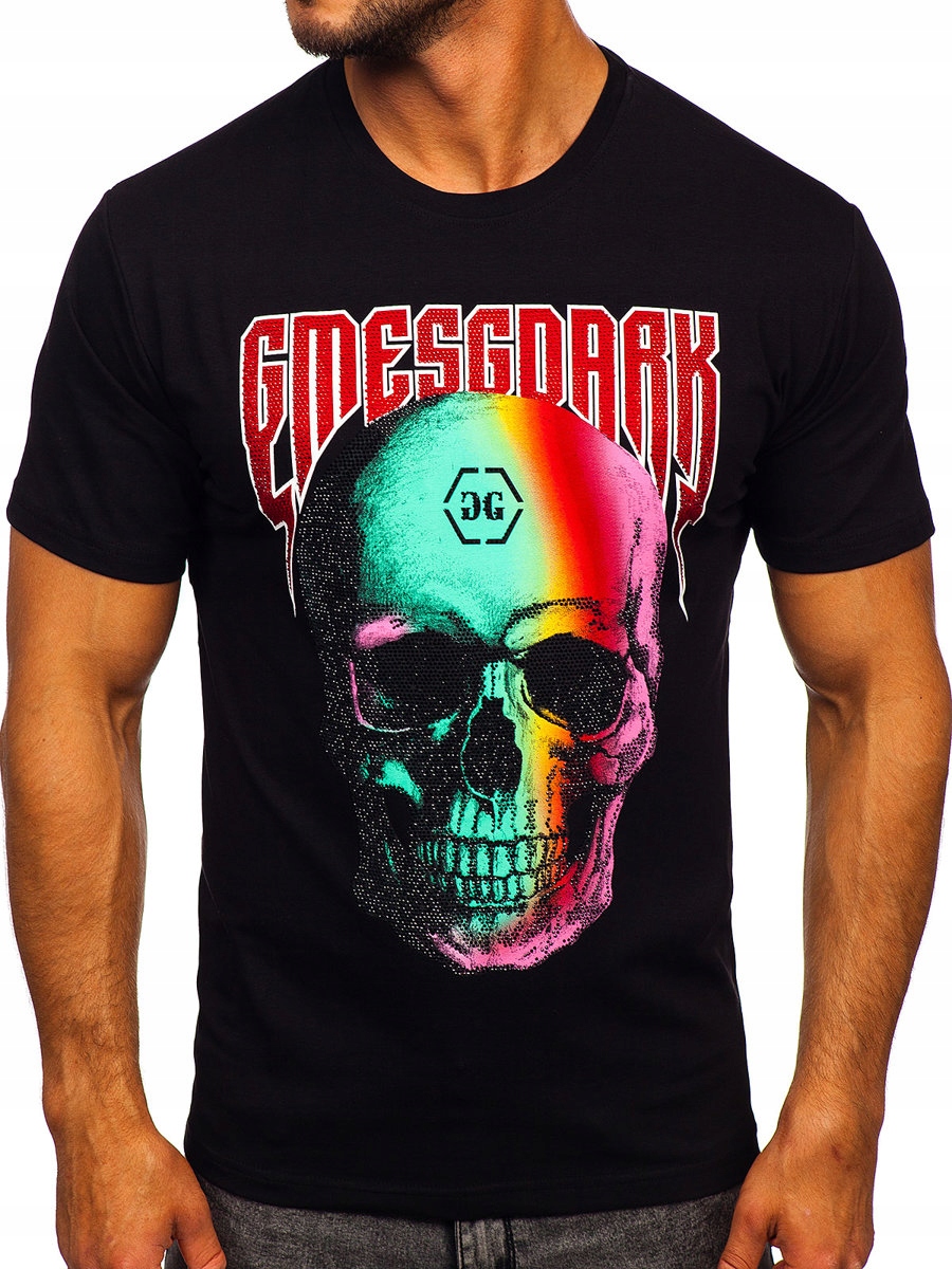 

T-shirt Męski Koszulka Czarna 2352 Denley_xl