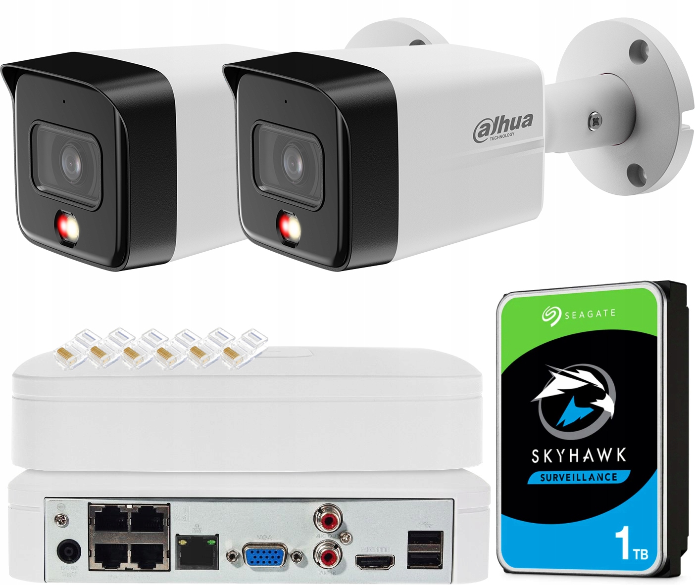 8Mpx monitorovacia sada Dahua 2x kamera IPC-HFW1839TC-A-IL Smart Dual Light