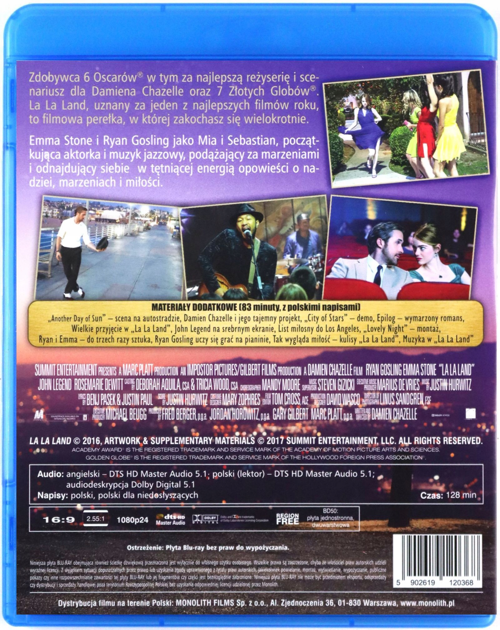 LA LA LAND (Emma STONE) (BLU-RAY) @@@ Stan opakowania oryginalne