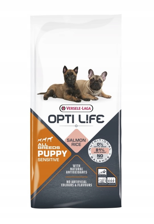 Levně Versele-Laga Opti Life Puppy Sensitive Losos s rýží 12,5 kg
