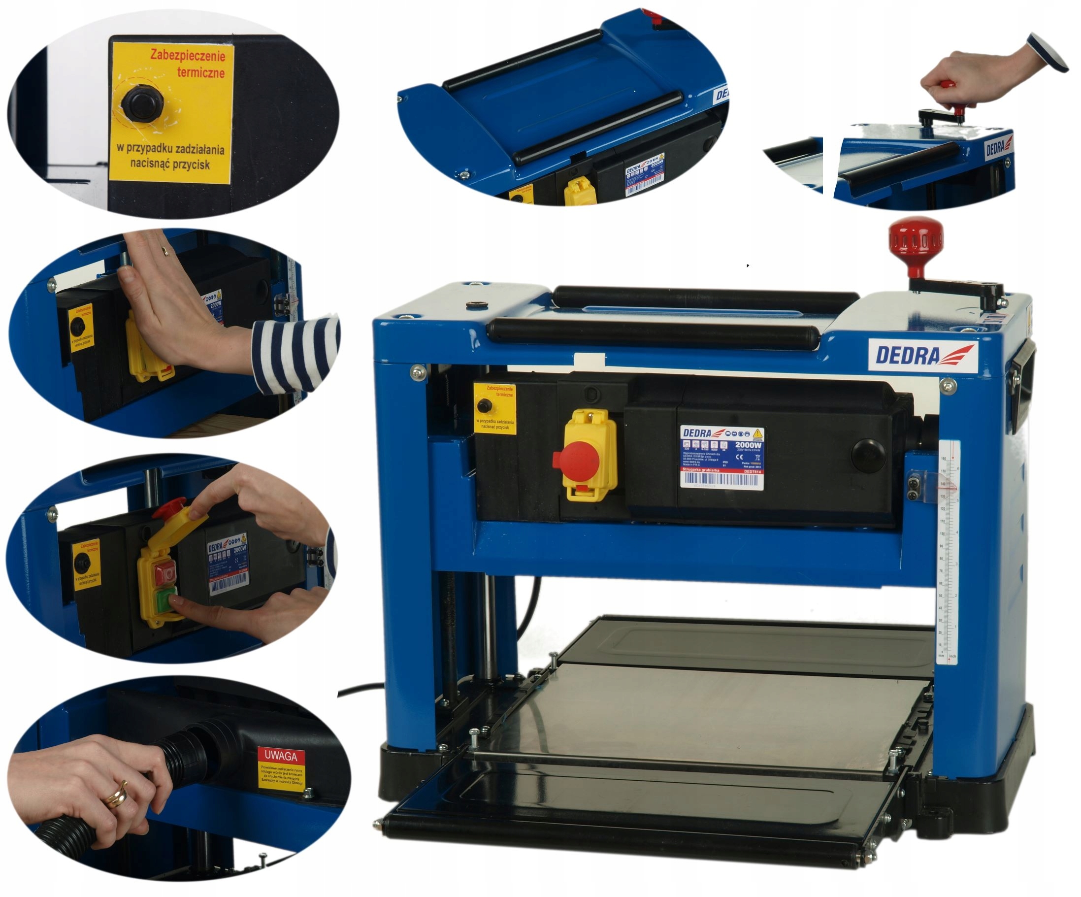 DEDRA DED7814 STRUGARKA GRUBOŚCIÓWKA HEBLARKA 2 kW