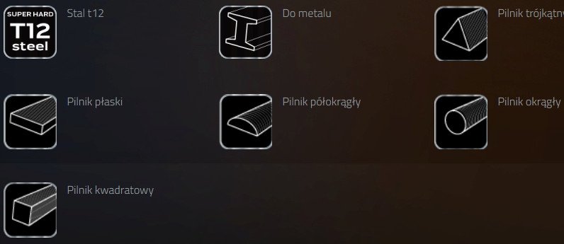 NEO PILNIKI DO METALU PILNIK ZESTAW 5 sztuk 320mm PŁASKI OGRĄGŁYT 37-610 Marka Neo Tools