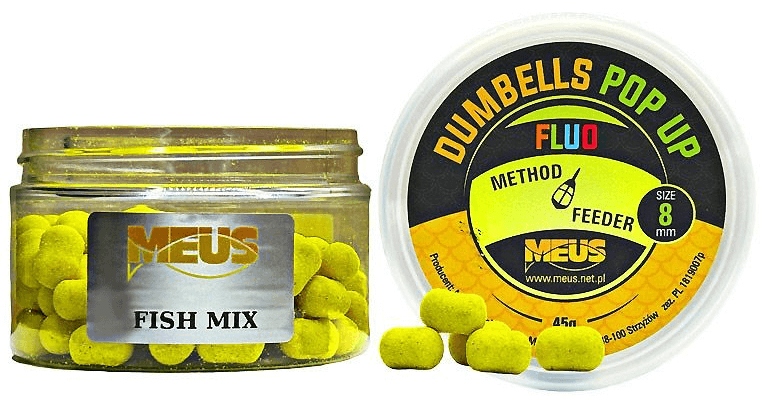 Przynęta Meus Dumbells Fluo Pop Up 8mm Fish Mix