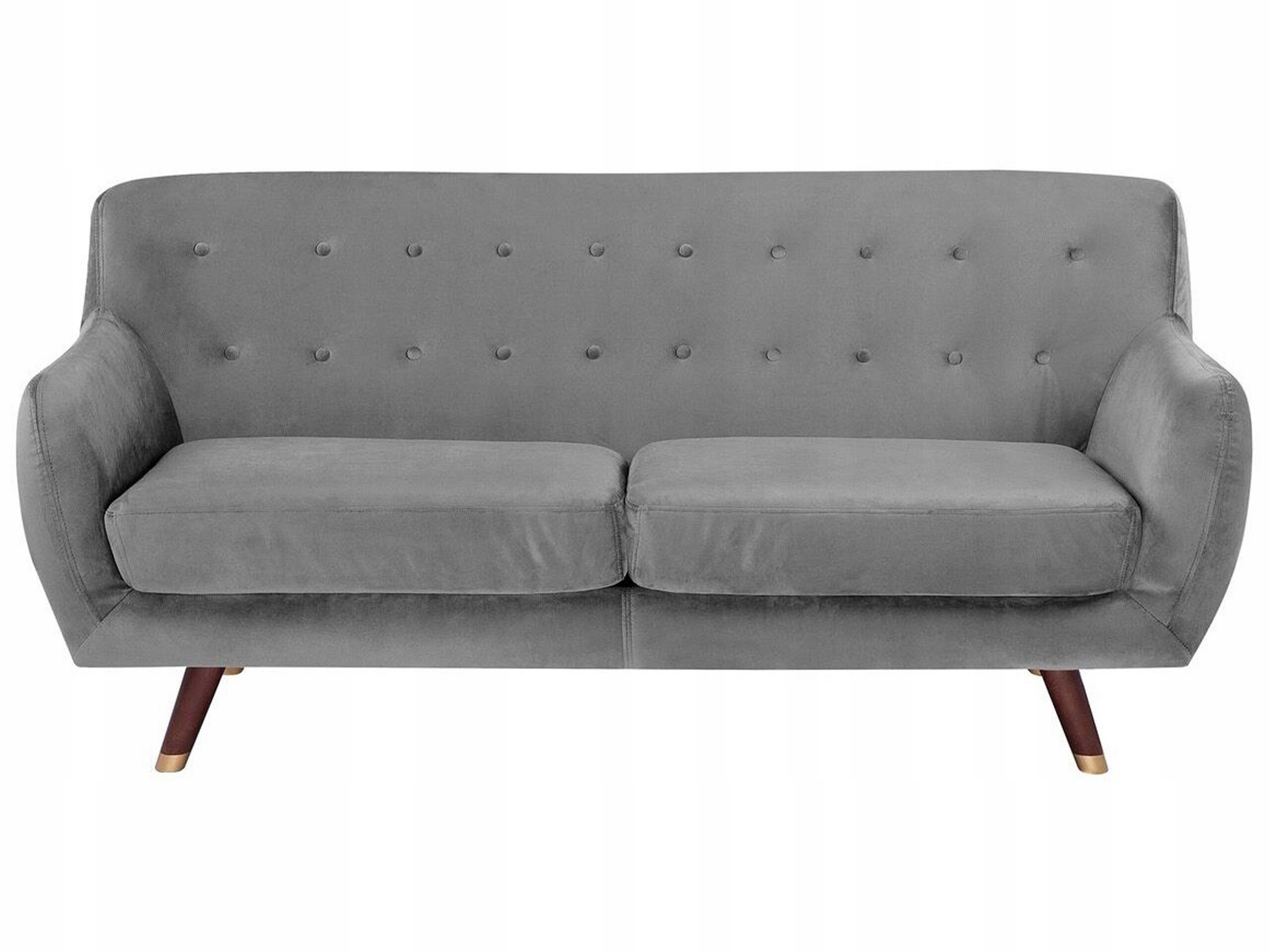 Sofa kanapa trzyosobowa welurowa szara
