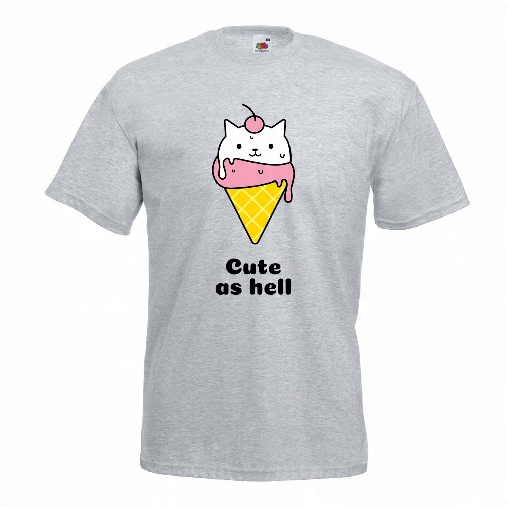 

Koszulka cute as hell kot kociara XXL szara