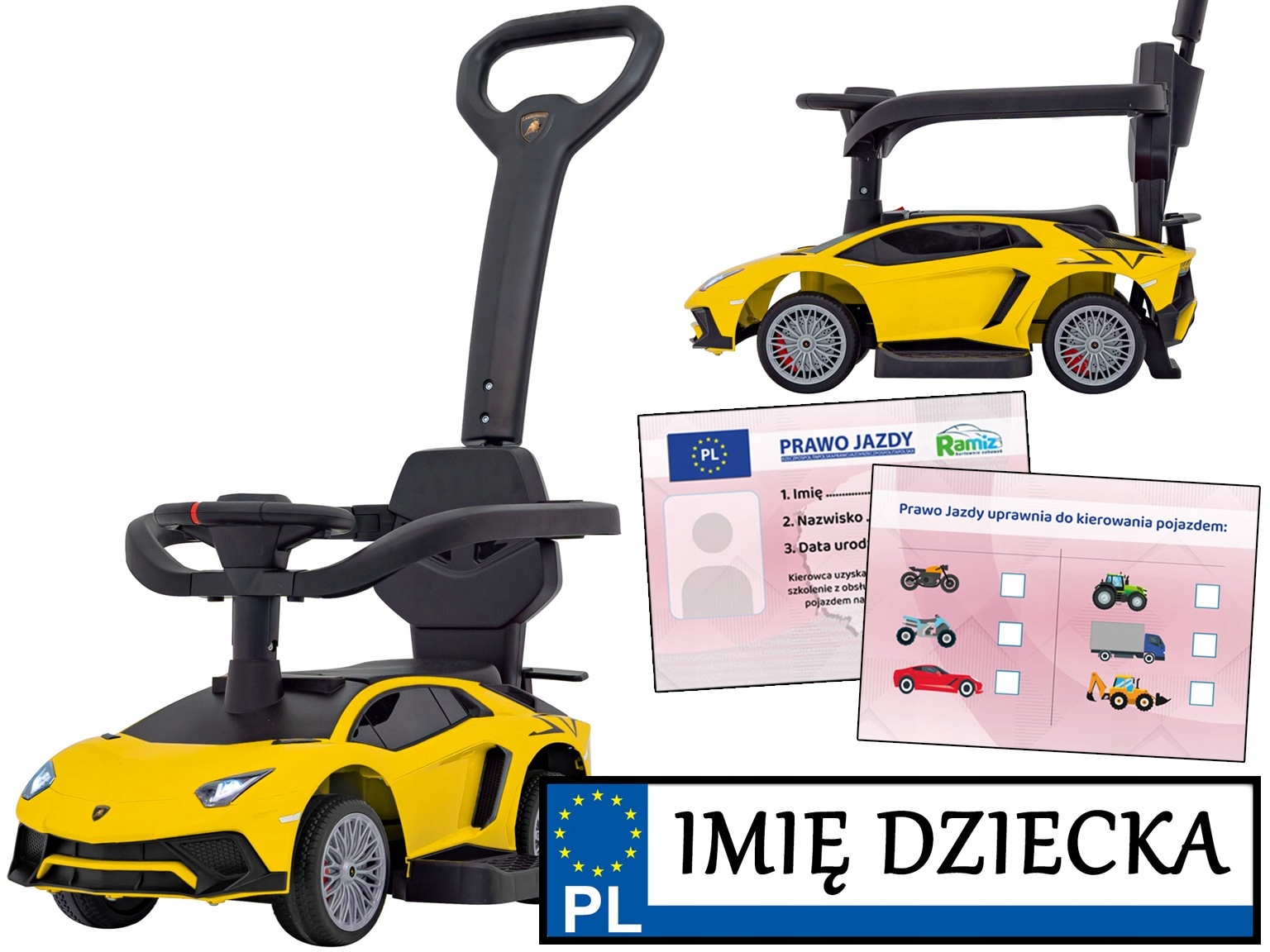 jeździk pchacz pchaczyk Lamborghini dla dziecka Chodzik Dziecięcy