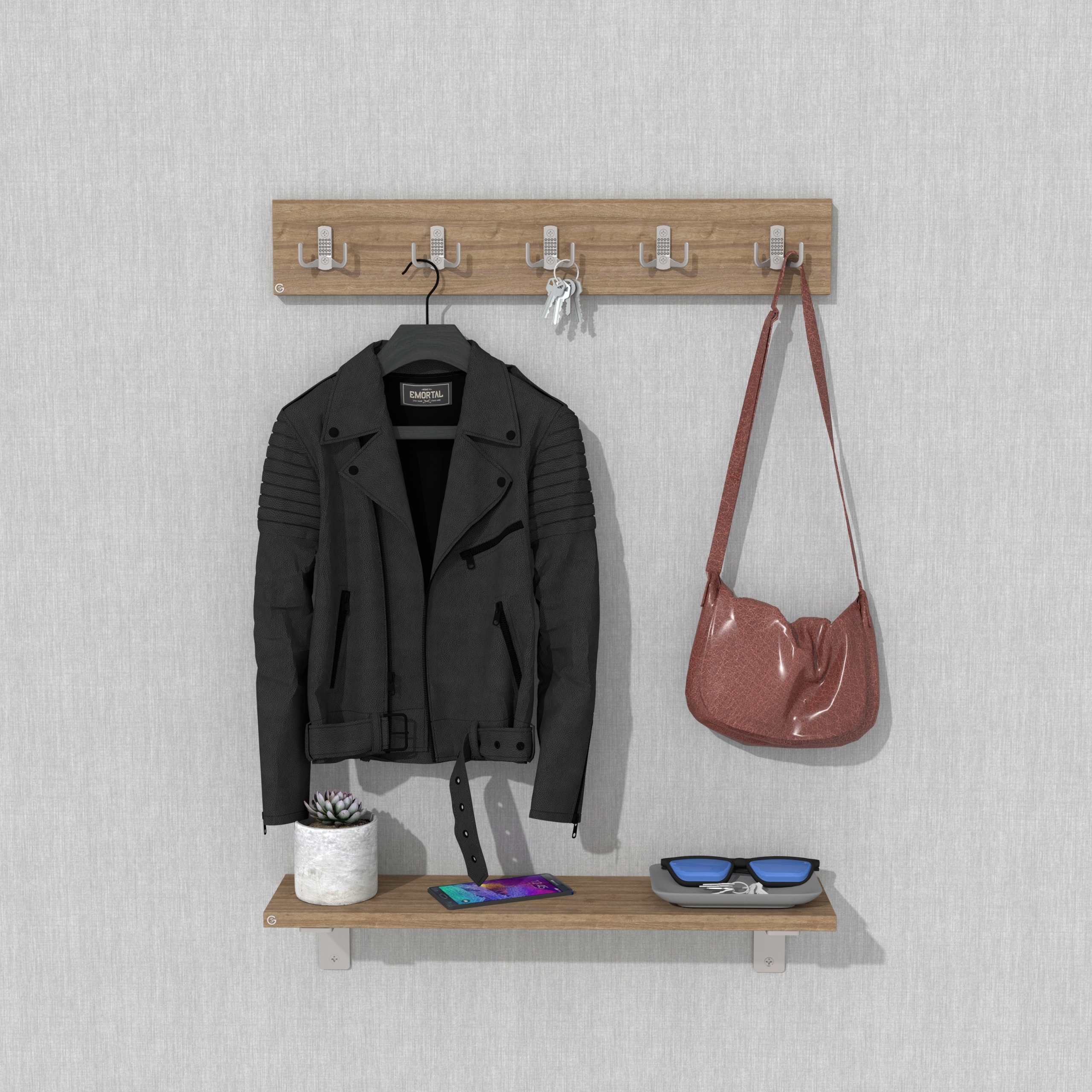 Wieszak, haczyk przykręcany na ubrania nikiel mat Wysokość 46 mm