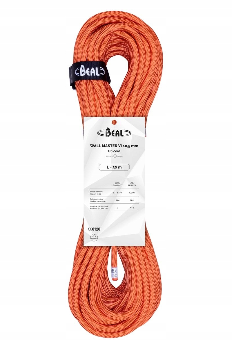 Dynamické lano Beal Wall Master Unicore 10,5 MM 30M Orange