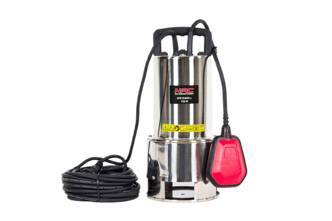 Pompa do wody czystej i brudnej Nac 750W 15000 l/h Wyłącznik Pływakowy Inox