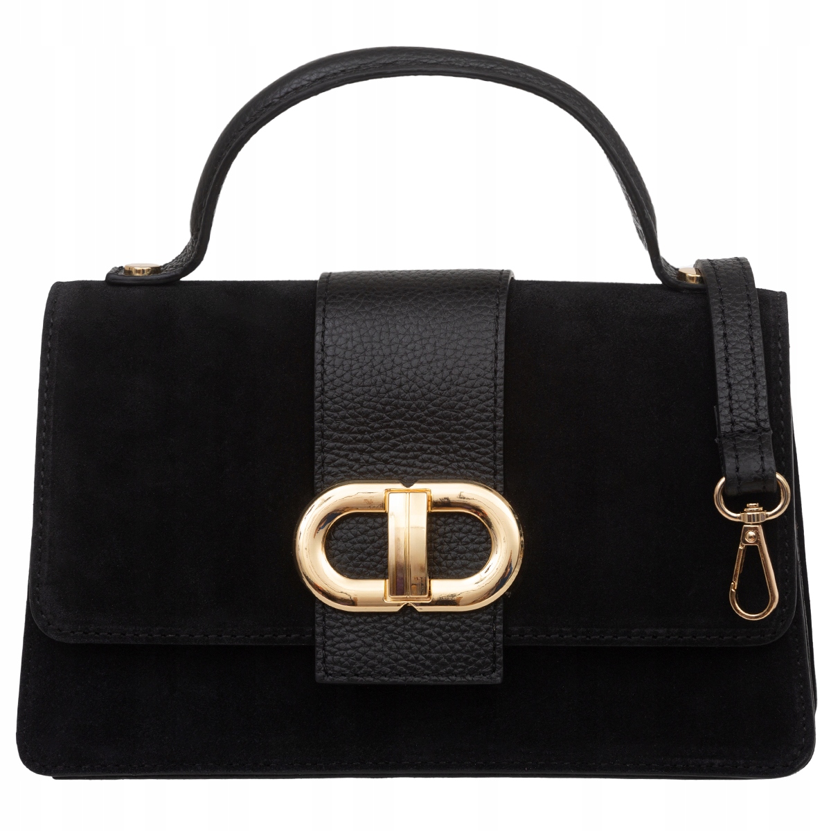 Kufřík semišová kabelka Vera Pelle Alda Černá