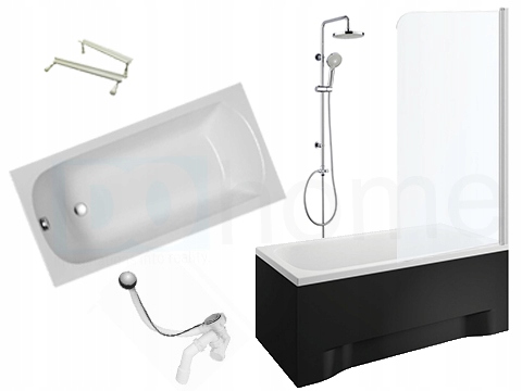 

Polska Wanna 140x70 Parawan obudowa Prysznic syfon