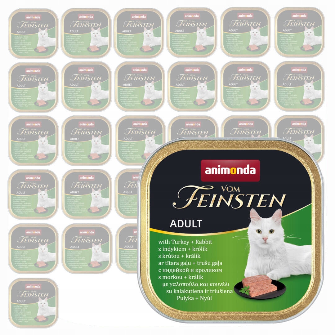 Levně Animonda Vom Feinsten Adult 32x100g mokré krmivo pro kočky Krůta Králík