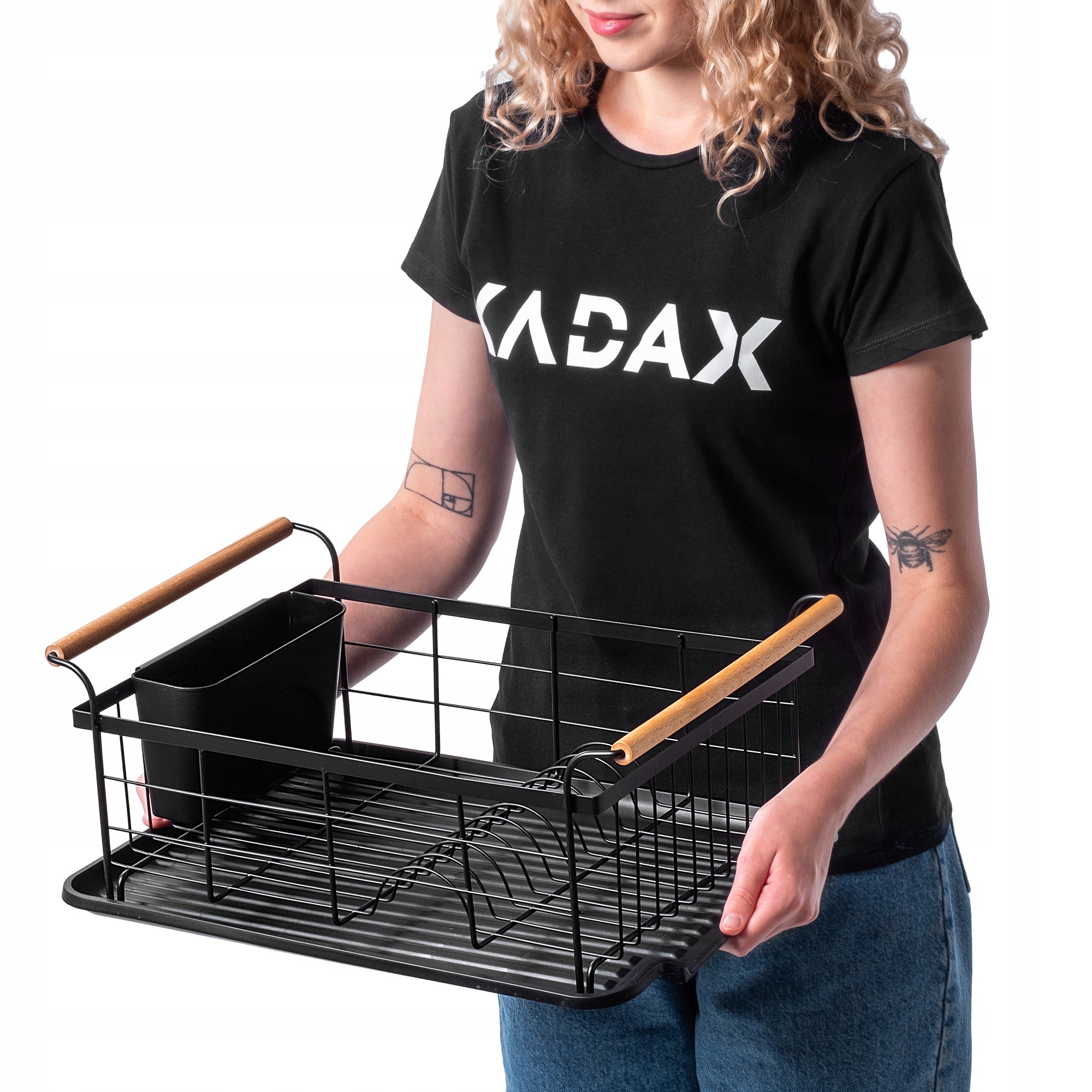 SUSZARKA DO NACZYŃ NA SZTUĆCE Z OCIEKACZEM METALOWA CZARNA 44cm Kod producenta K2907