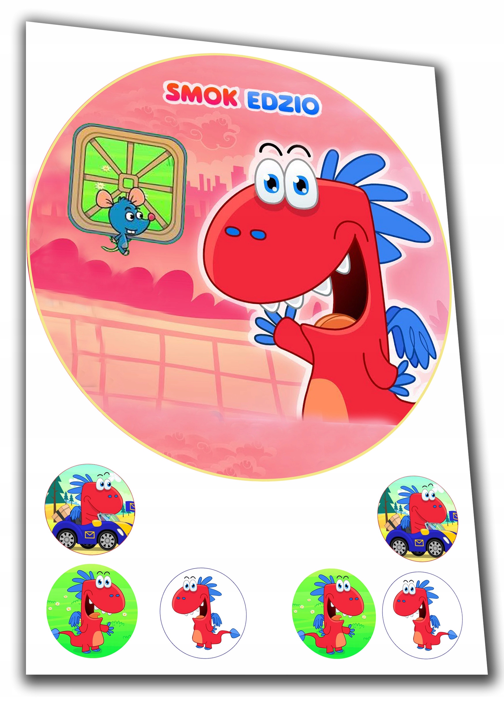 Opłatek na tort Smok Edzio + bonus