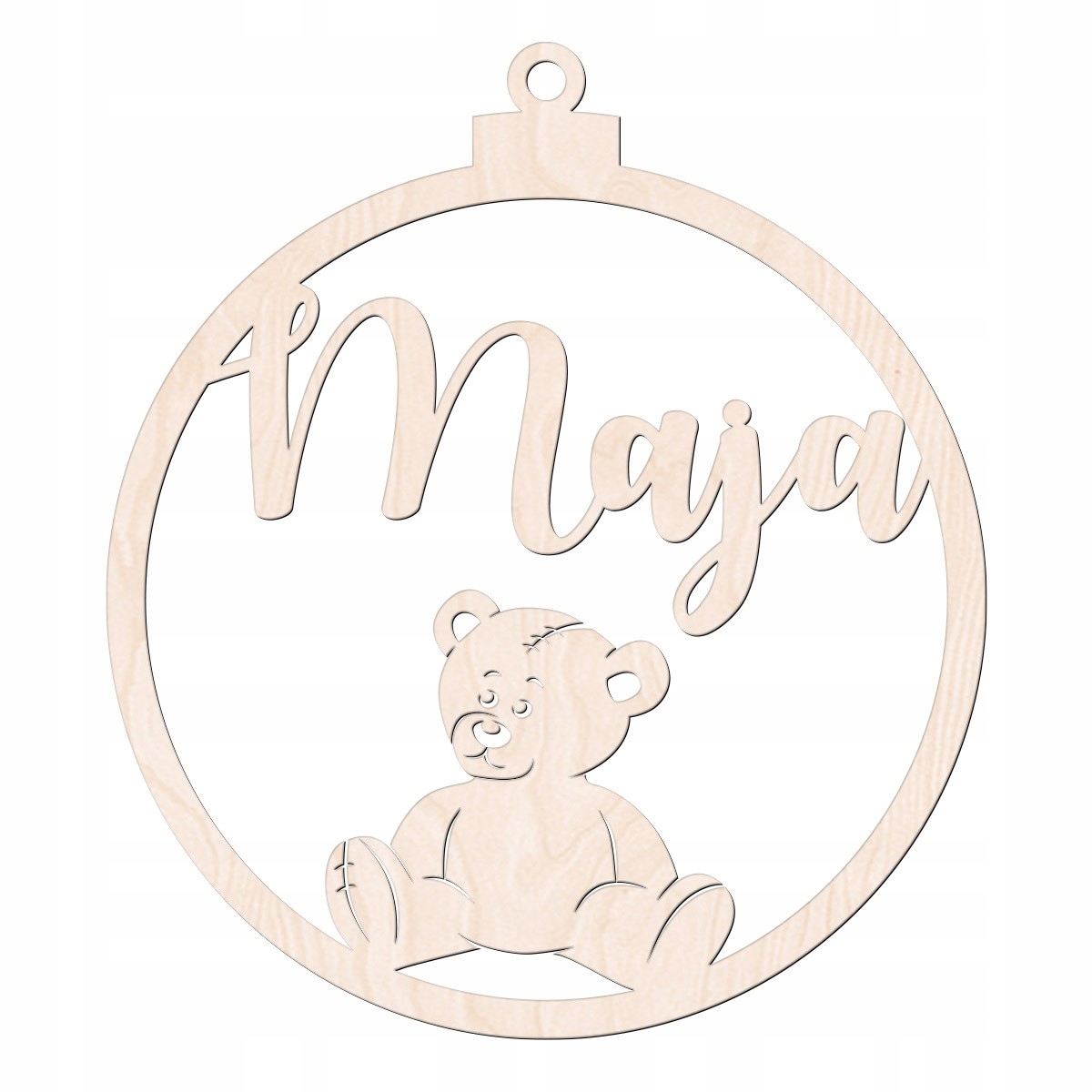 BOMBKA Z IMIENIEM DREWNIANA ŚWIĘTA MIKOŁAJ MIŚ