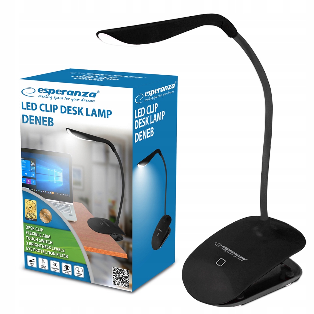 

Lampka Biurkowa Szkolna Z Klipsem 14 Led Usb Dotyk