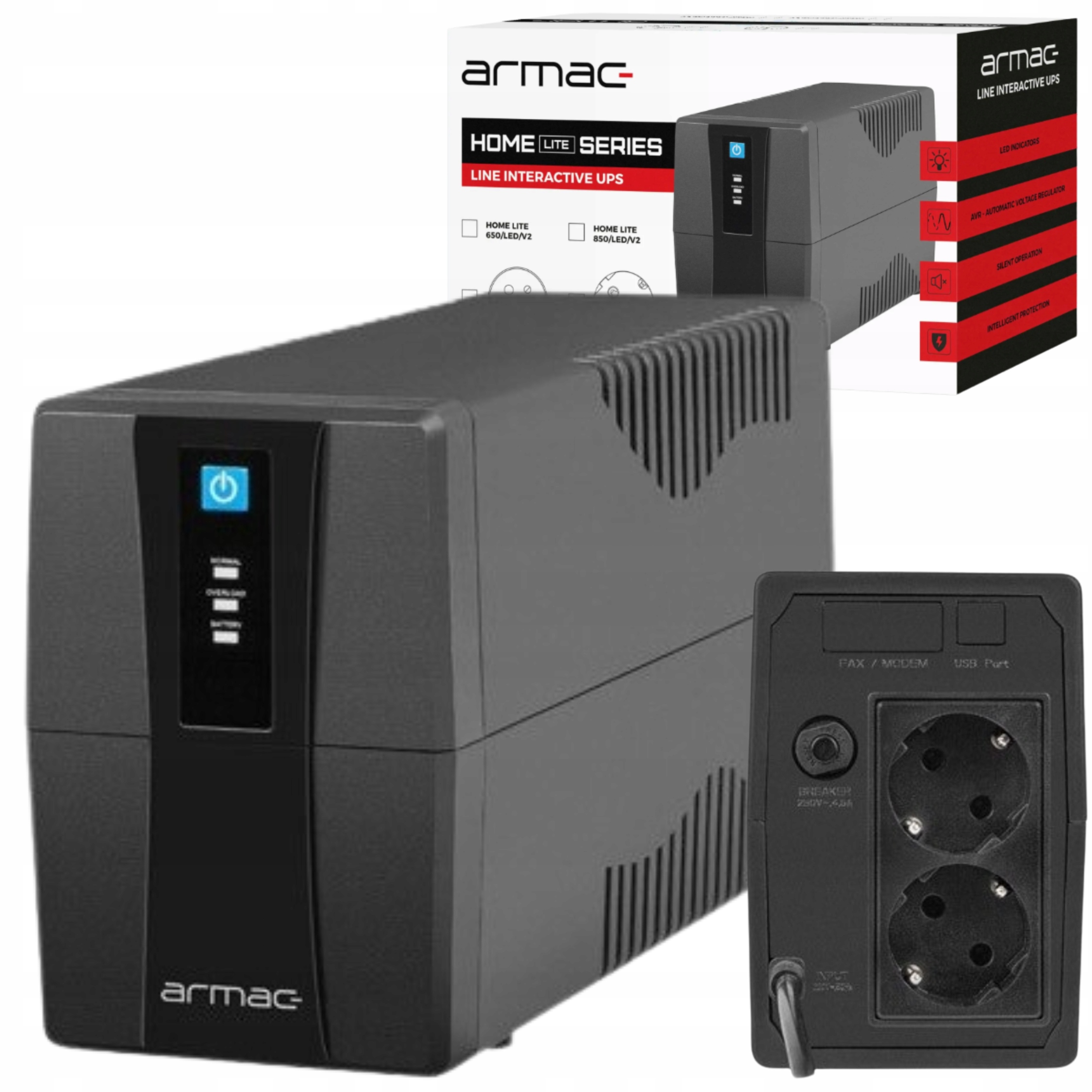Ups Záložní Napájecí Zdroj Pro Počítač Armac Home Lite 650F Line-interact 390W