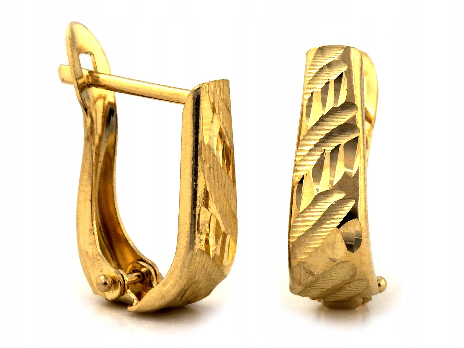 Zlaté Náušnice Anglické frézované 585 14k 1.45g pro ženy jako Dárek