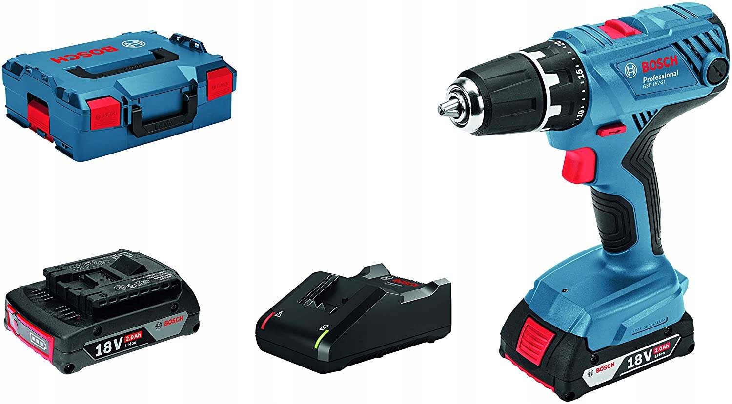 

Wiertarko wkrętarka Bosch Gsr 18V-21 +2xAKU,WALIZA
