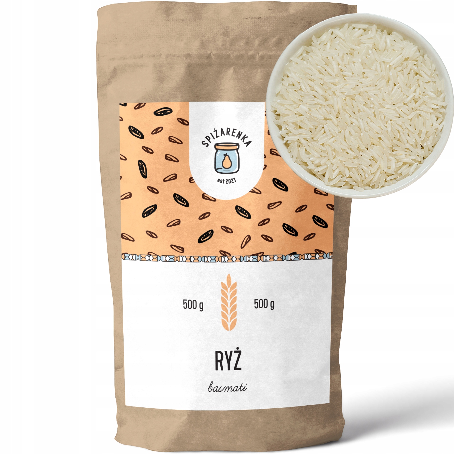 5X Rýže Basmati bílá dlouhozrnná přírodní Velký Balíček Spiżarenka