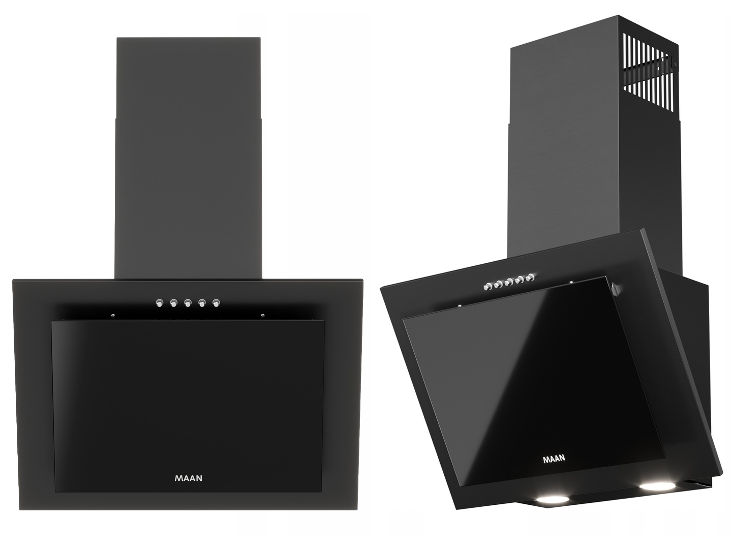 Okap kuchenny kominowy eco Vertical Pg 50 cm Czarny Przyścienny 310 m3/h