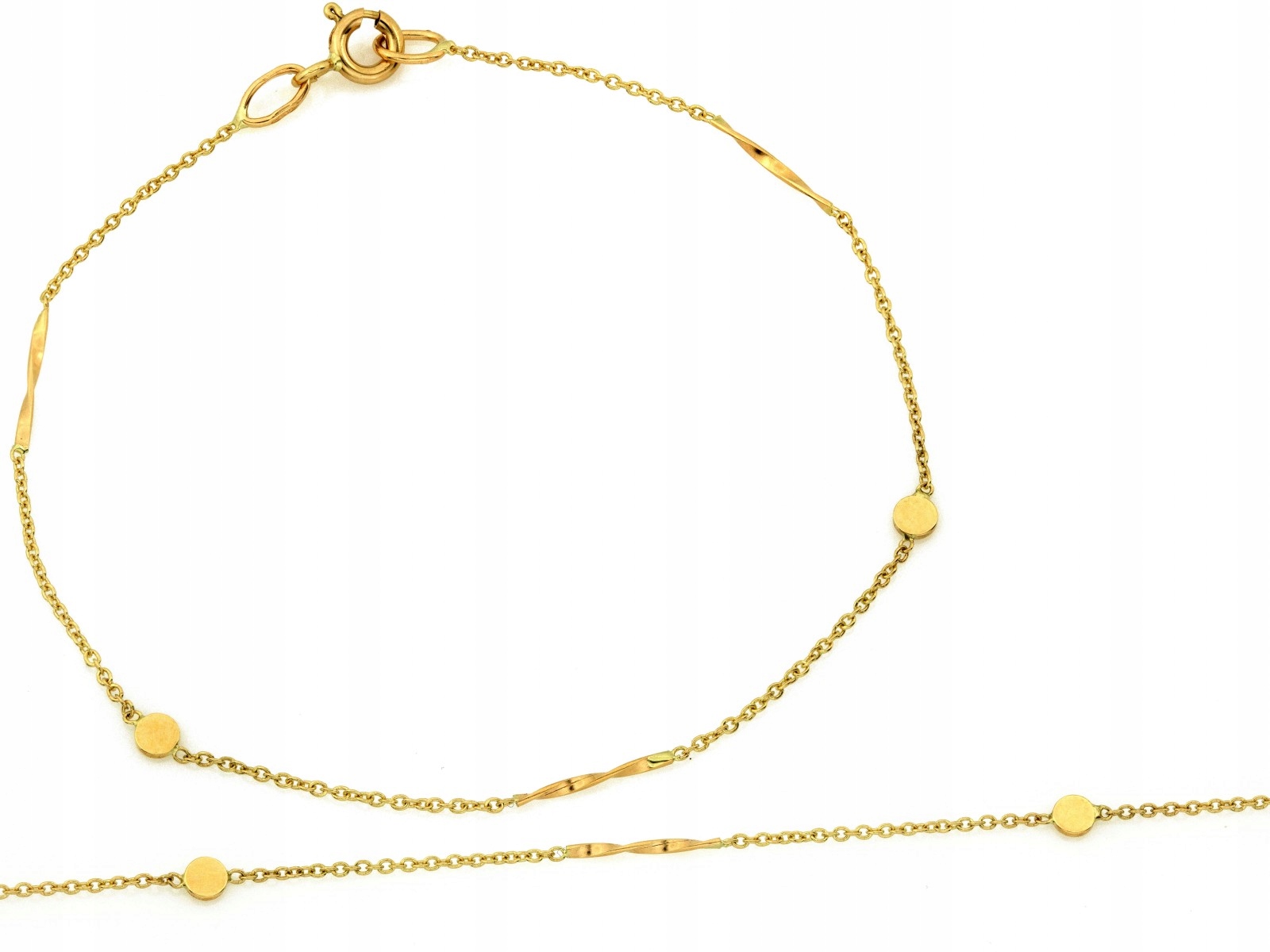 Jemný zlatý náramek 585elegantní s destičkami 18 cm Valentýn 0.85 g