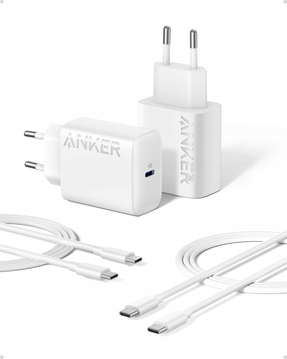 2x Ładowarka sieciowa Anker Usb C 25W Plus 2X Kabel Usb C 1.5m