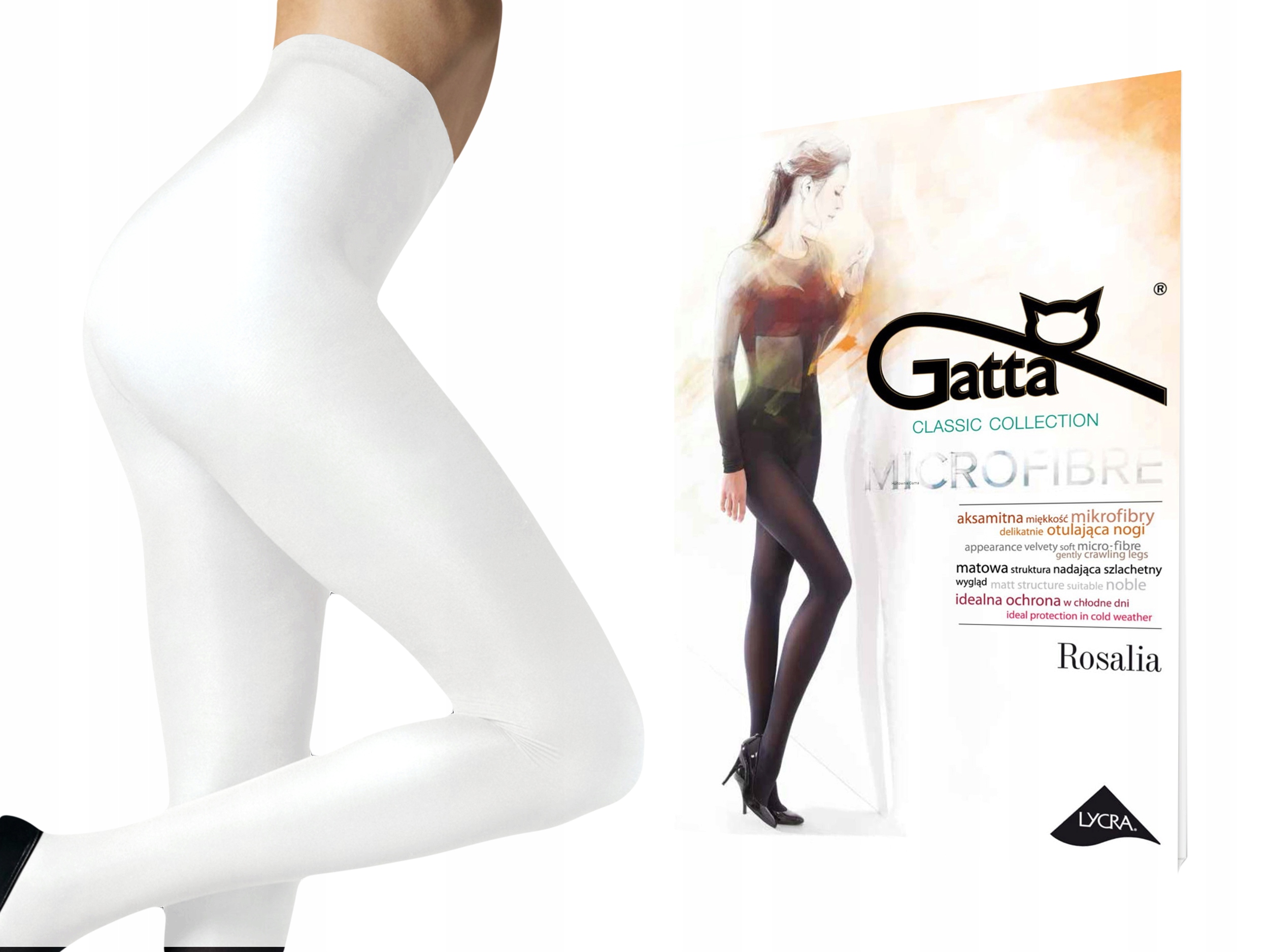 

Grube rajstopy Gatta Rosalia 40 den, bianco, 3-M