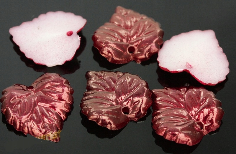 #KR1521 AKRYL LIŚĆ BORDOWY 16mm 500szt.