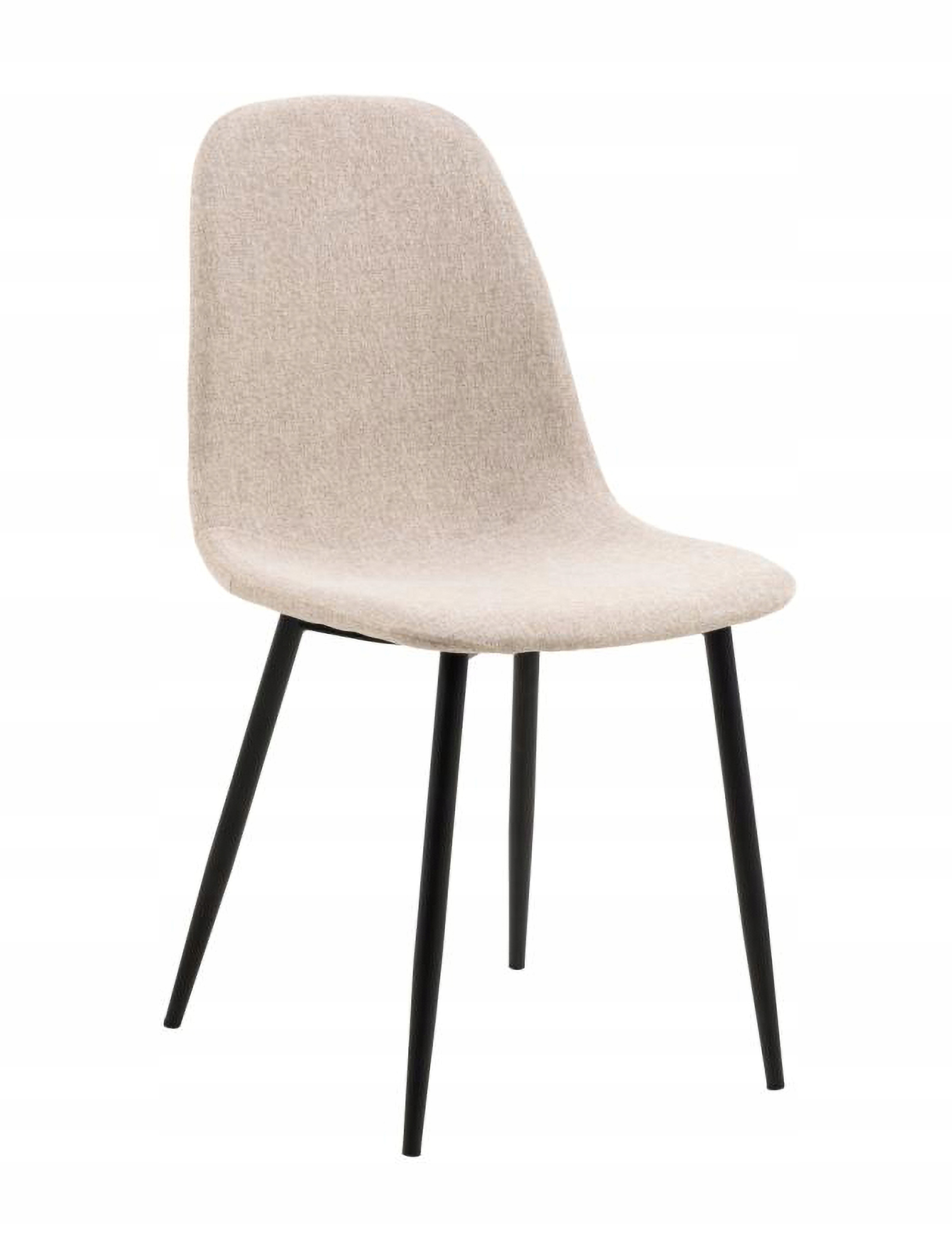 Čalouněná židle Framons béžová s černými kovovými nohami