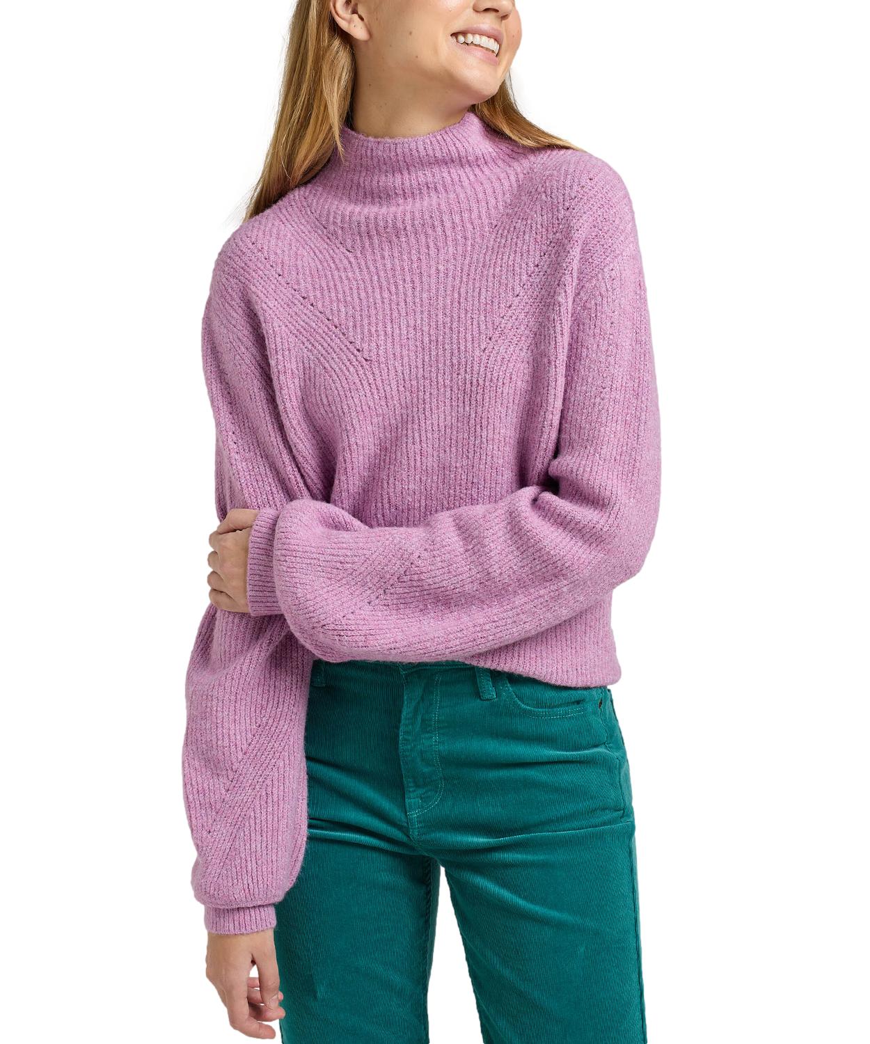 Svetr Lee High Neck Knit 112338989 LV33HGA39 Plum Xs