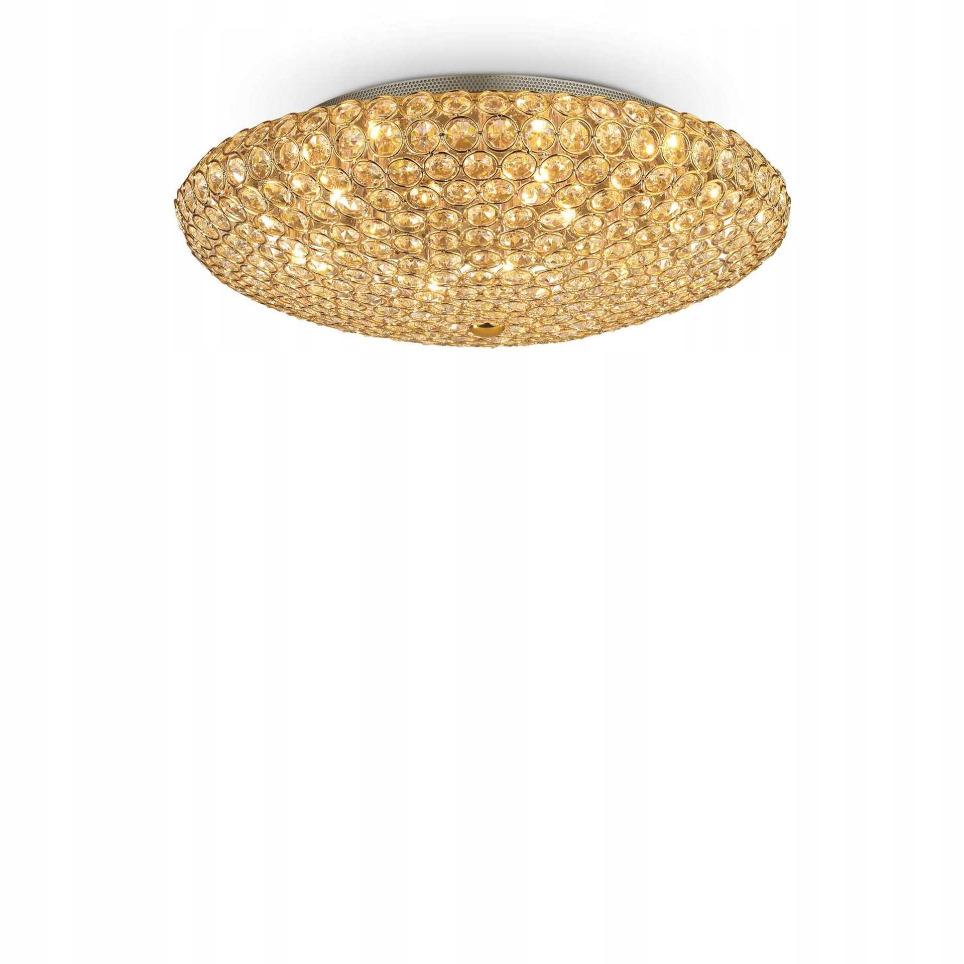 Stropné svietidlo Ideal Lux King PL9 Oro zlaté G9 9x40W kov/krištáľ