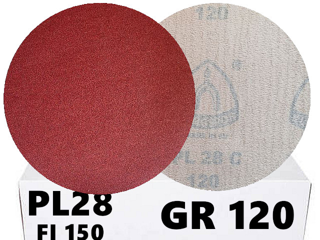 

Papier Ścierny Krążki Na Rzep PL28 150 P120 50szt
