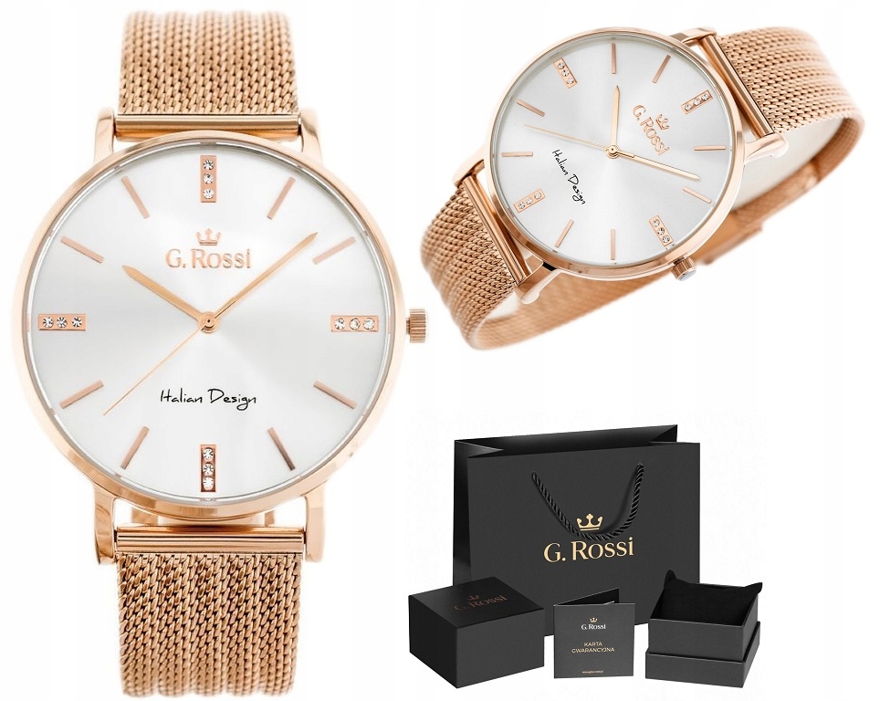 

Damski Zegarek Gino Rossi cyrkonie elegancki box